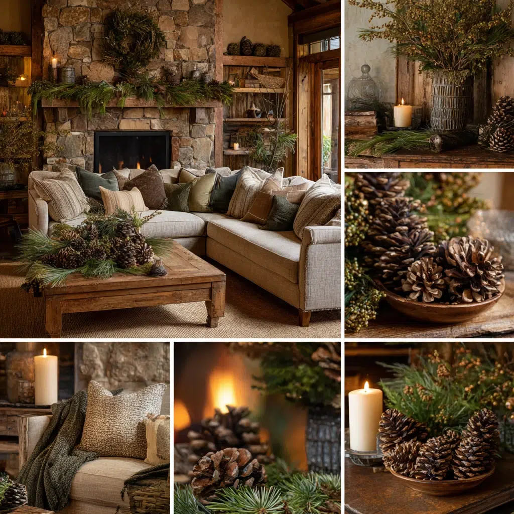 Timeless Traditional Christmas Decor Ideas: Pine Cones and Natural Elements