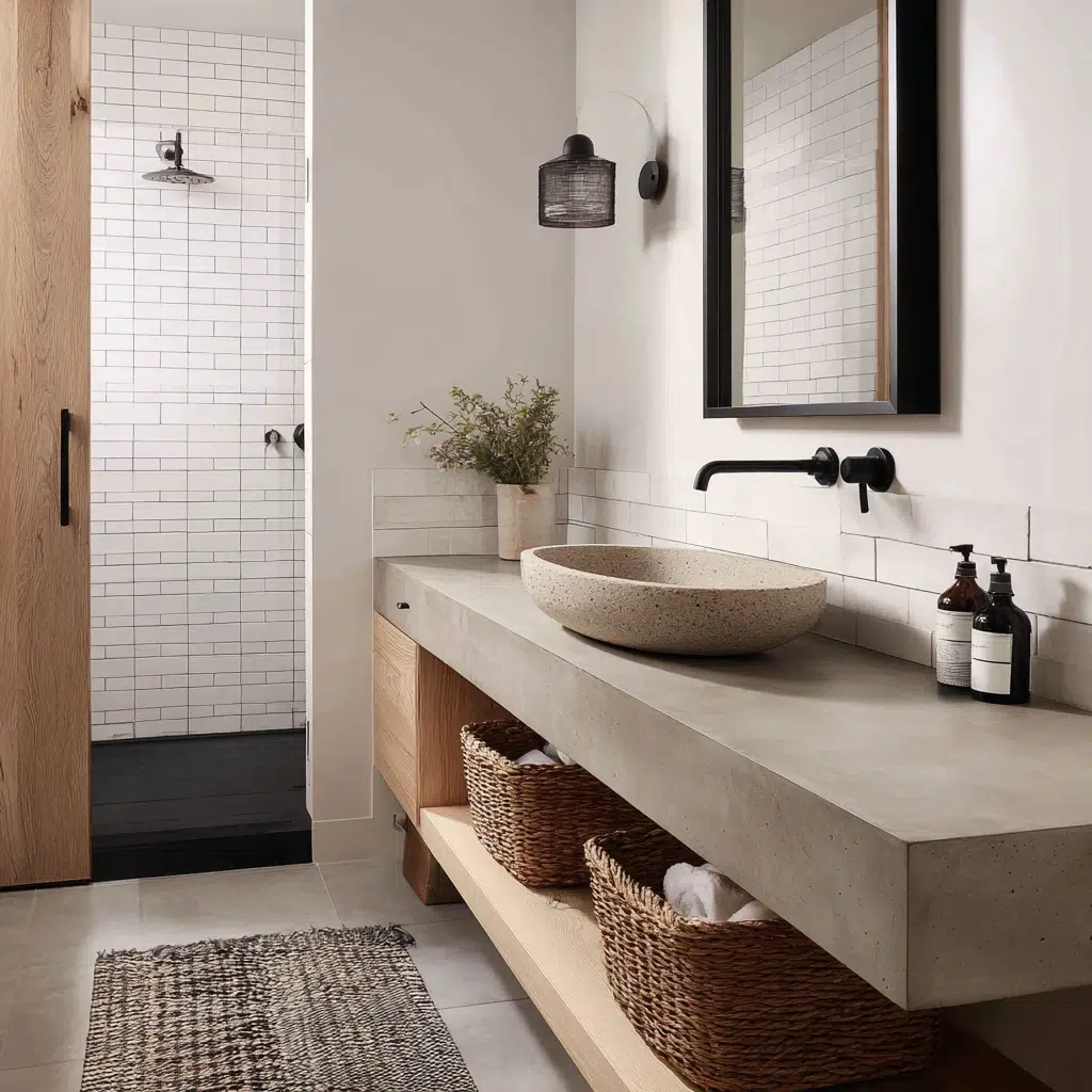 Stunning Swedish Bathroom Ideas: Incorporate Concrete Elements