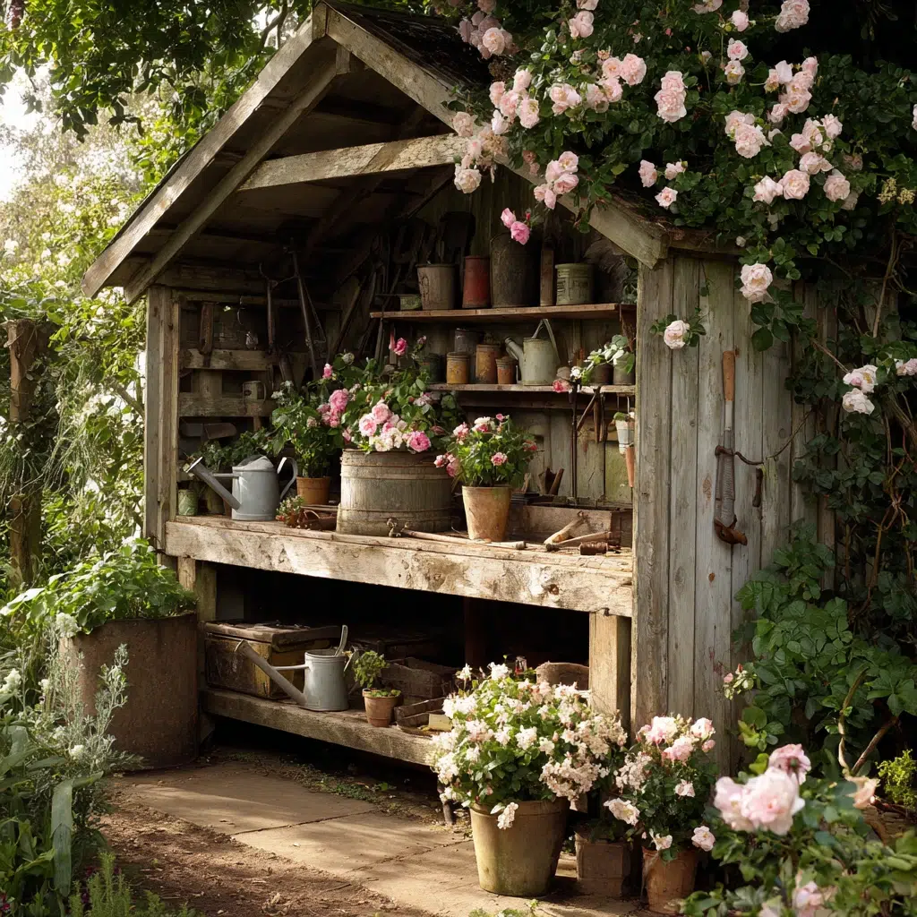 Cottage Garden Ideas: Add a Potting Bench or Small Shed
