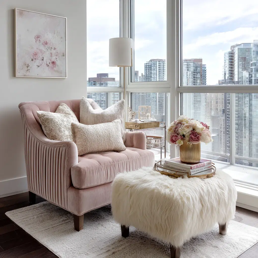 Dreamy Girly Apartment Ideas: Incorporate Velvet Textures Strategically