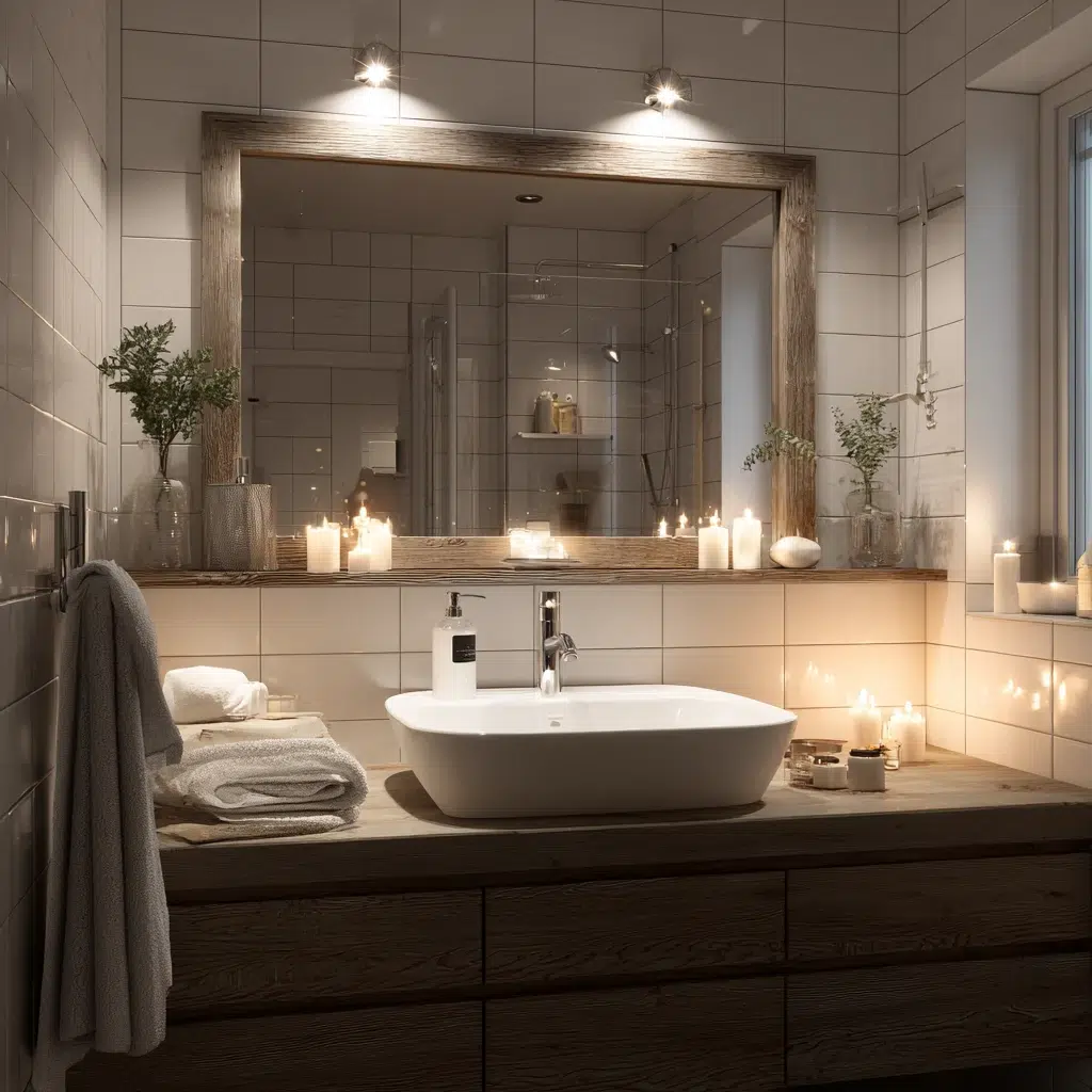 Stunning Swedish Bathroom Ideas: Install Dimmer Switches