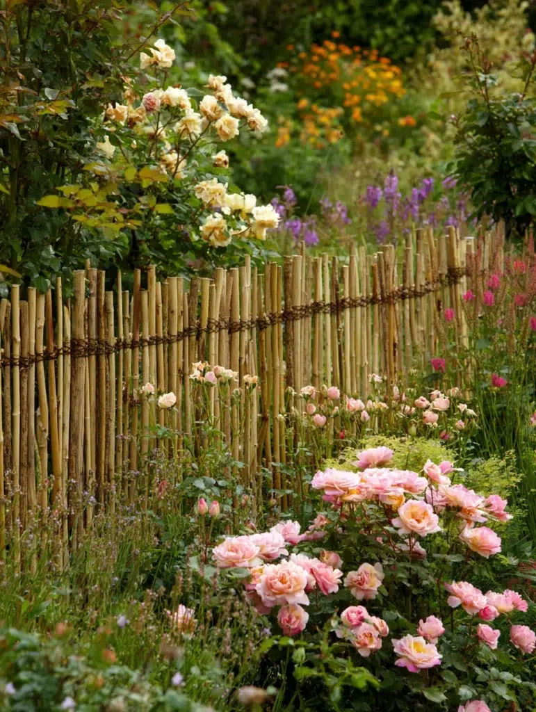 Charming Garden Fence Ideas for Privacy and Style: Reed Fencing for Cottage Garden Charm