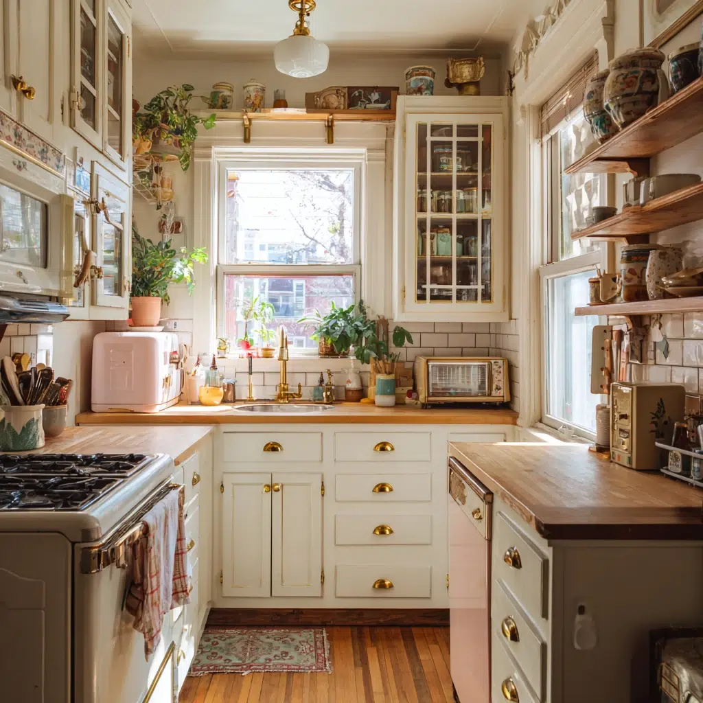Timeless Vintage Apartment Ideas: Install Vintage-Style Cabinet Hardware