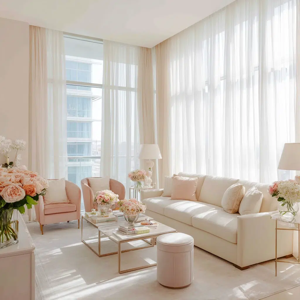 Dreamy Girly Apartment Ideas: Hang Sheer Curtains for That Ethereal Glow