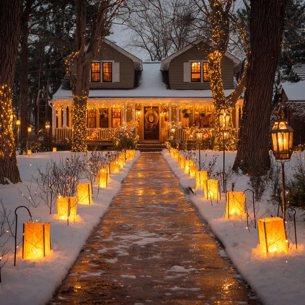 Stunning Outdoor Christmas Decor Ideas: Luminous Pathway Magic