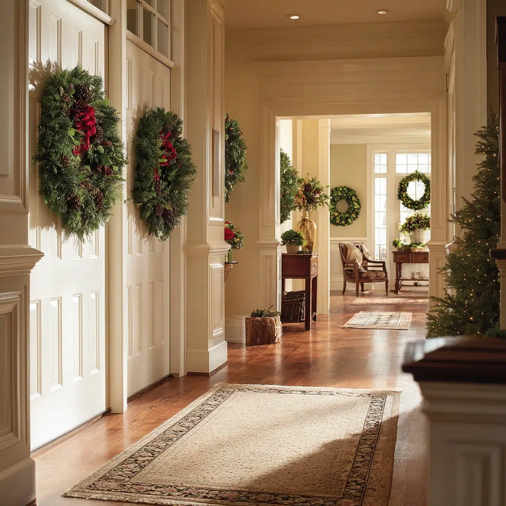 Timeless Traditional Christmas Decor Ideas: Wreaths on Every Door