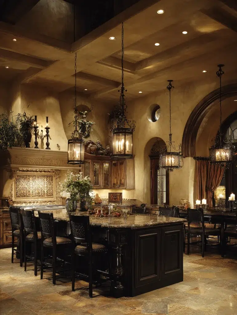 Aesthetic Italian Kitchen Ideas: Statement Lighting Fixtures