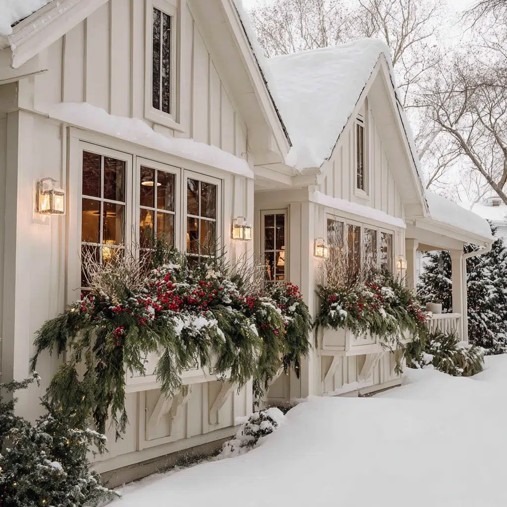 Stunning Outdoor Christmas Decor Ideas: Window Box Wonderland