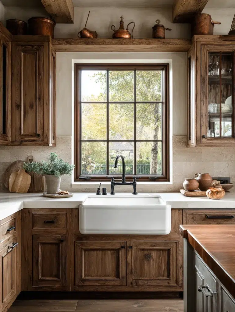 Aesthetic Scottish Kitchen Ideas: Ceramic Farmhouse Sink as the Centerpiece