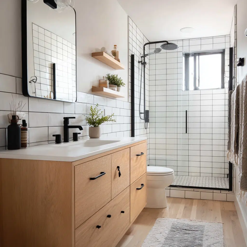 Stunning Swedish Bathroom Ideas: Choose Matte Black Fixtures