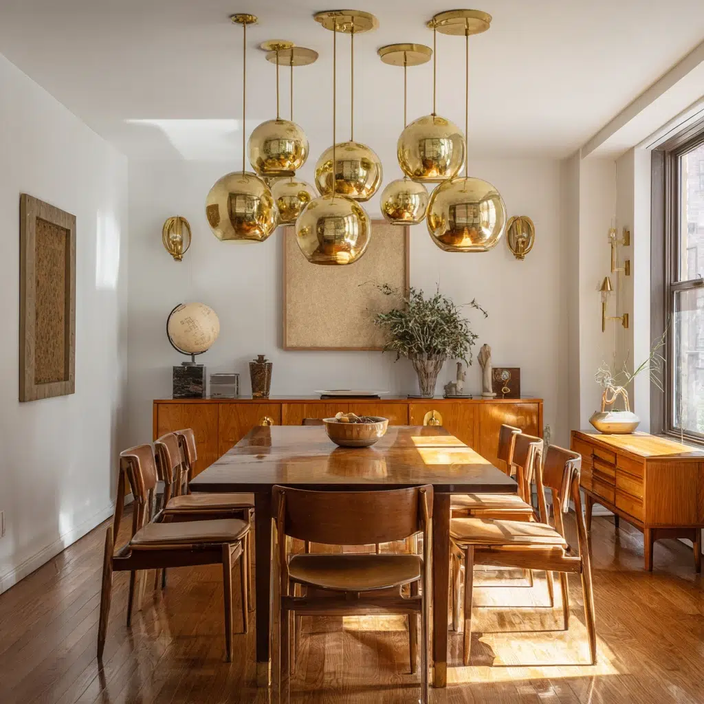 Timeless Vintage Apartment Ideas: Install Brass or Antique Gold Light Fixtures