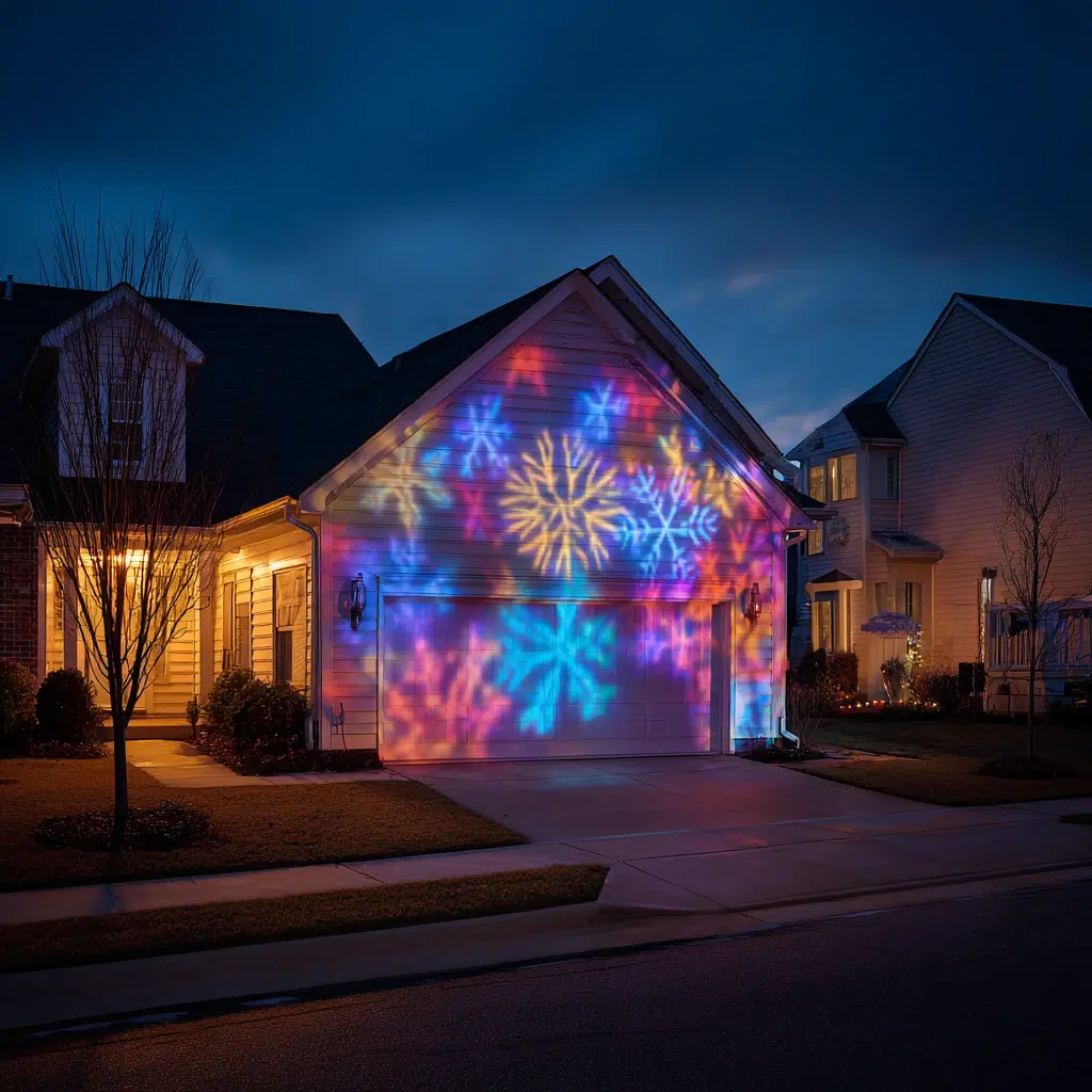 Stunning Christmas Garden Decoration Ideas: Install a Projection Light Show