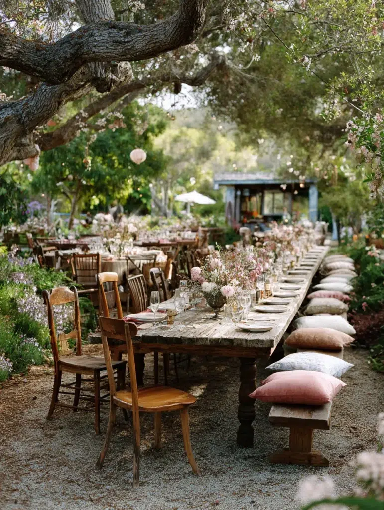 Gorgeous Garden Party Ideas: Outdoor Dining with Mixed Seating