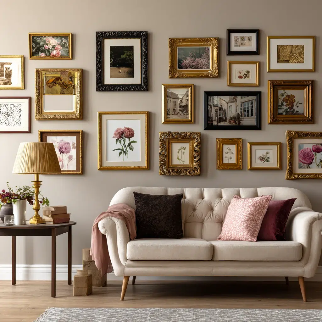 Timeless Vintage Apartment Ideas: Create a Gallery Wall With Vintage Frames