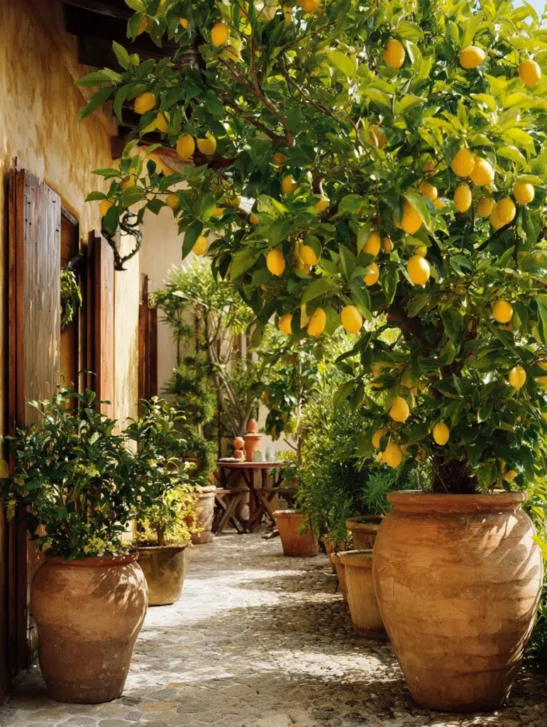 Italian Garden Ideas: Lemon Trees in Oversized Containers