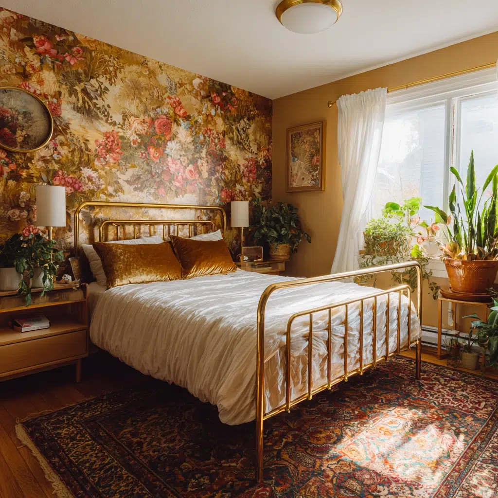 Timeless Vintage Apartment Ideas: Add Vintage Wallpaper or Removable Decals