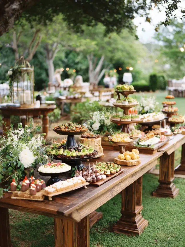 Gorgeous Garden Party Ideas: Food Stations Instead of Plated Service