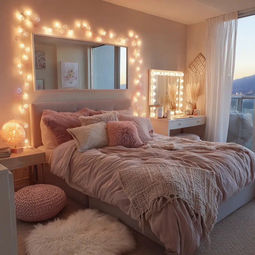 Dreamy Girly Apartment Ideas: Upgrade Your Lighting Game with String Lights
