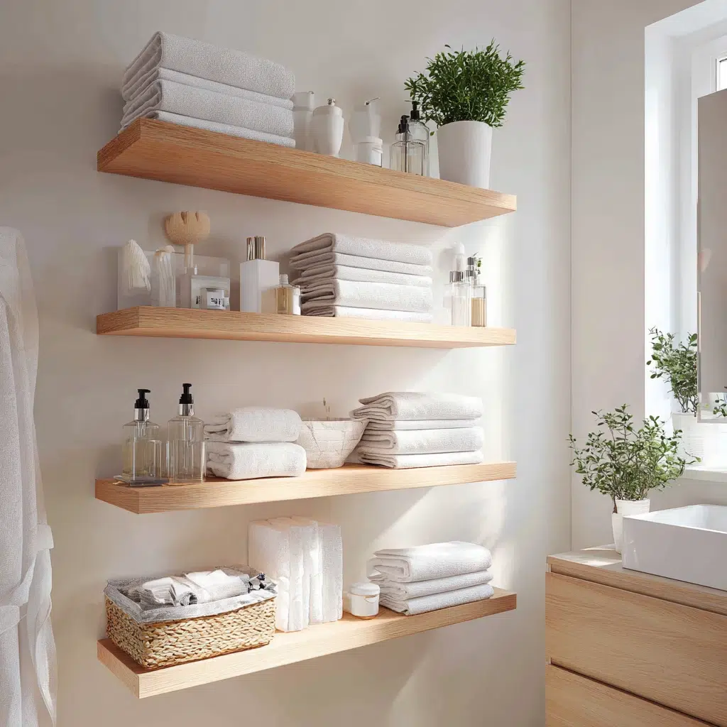 Stunning Swedish Bathroom Ideas: Use Open Shelving Strategically