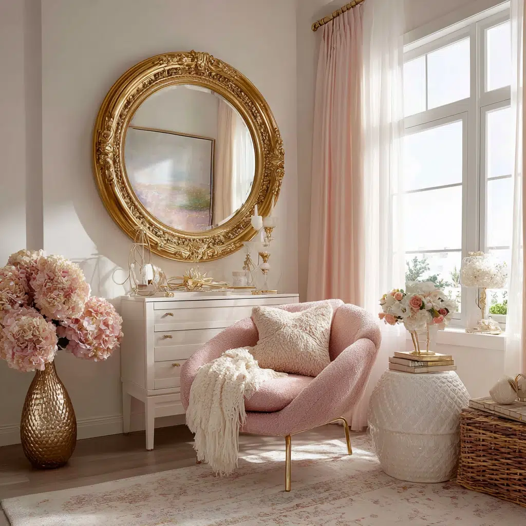 Dreamy Girly Apartment Ideas: Invest in a Statement Mirror