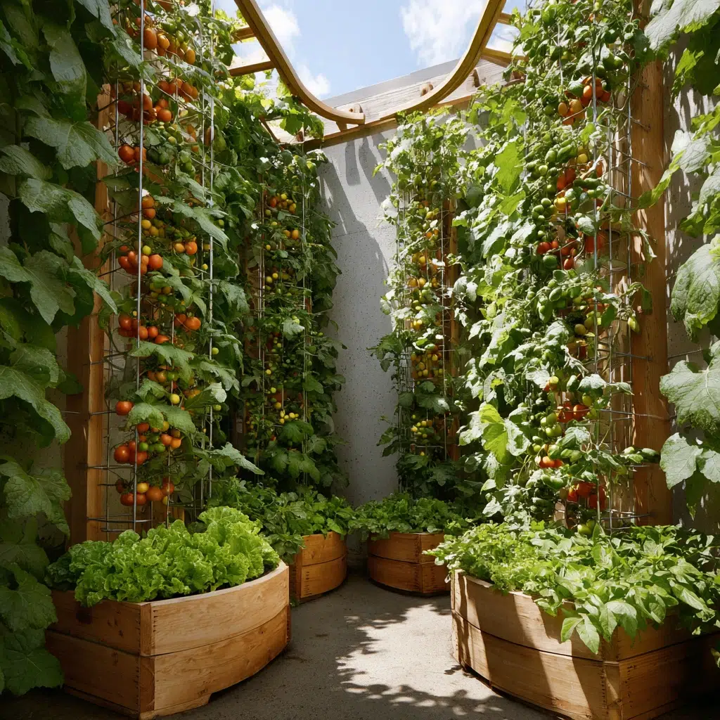Corner Garden Ideas: Vegetable Tower Garden
