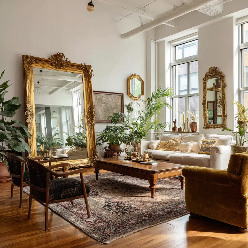 Timeless Vintage Apartment Ideas: Integrate Antique Mirrors for Light and Space