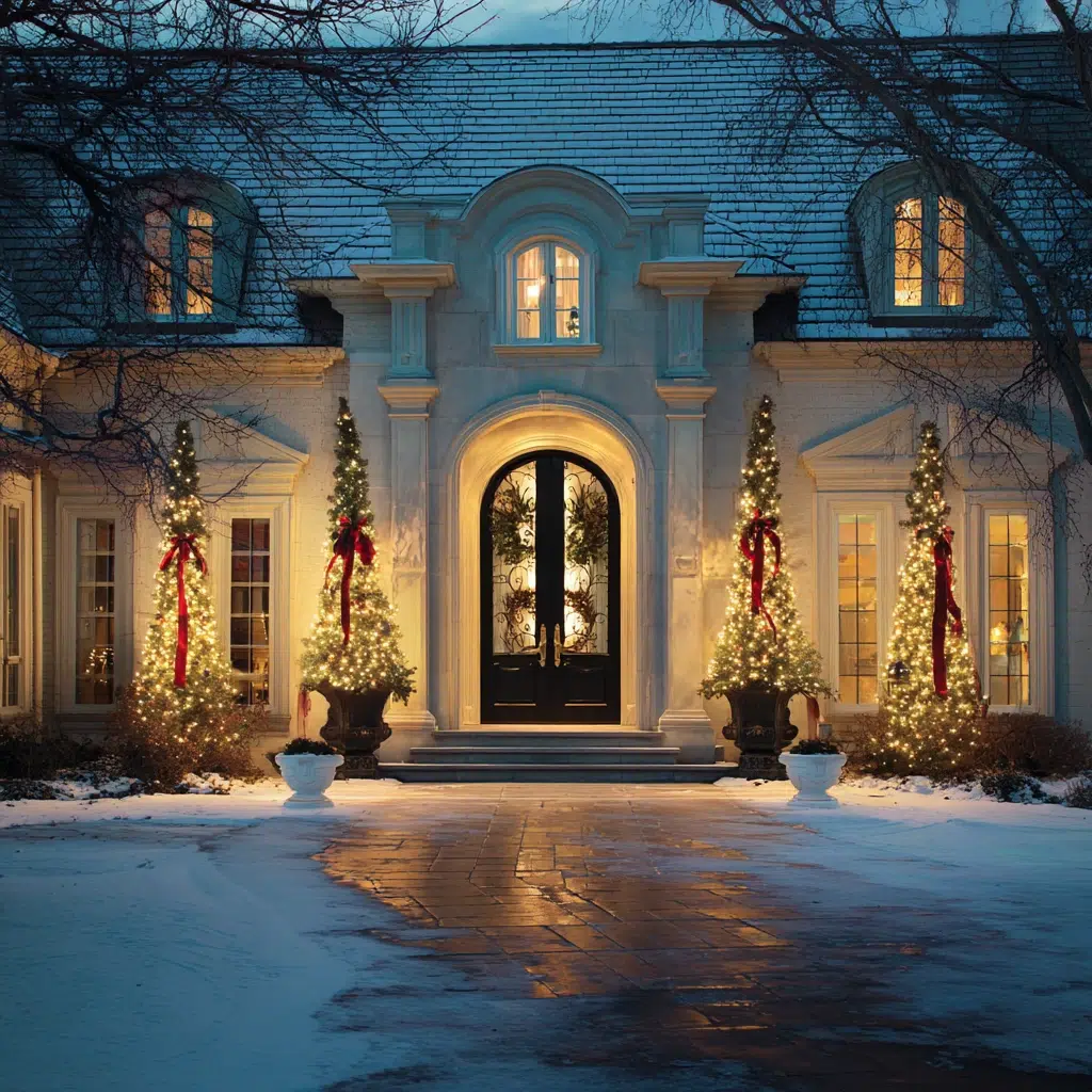 Stunning Outdoor Christmas Decor Ideas: Topiary Trees