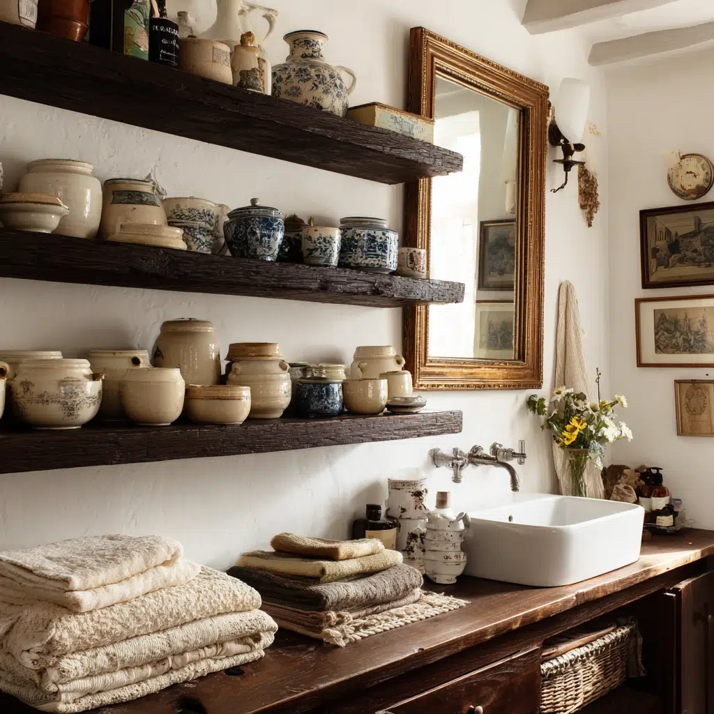 Aesthetic Irish Bathroom Ideas: Vintage Irish Pottery Display