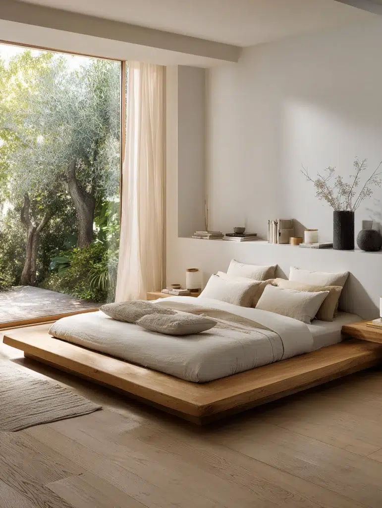 Calming Zen Bedroom Ideas: Start with a Low-Profile Platform Bed