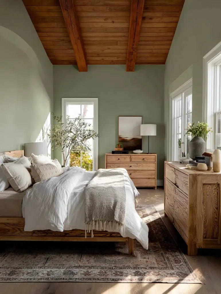 Sage Green Bedroom Ideas: Paint All Four Walls in Soft Sage Green