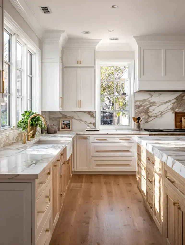 White and Beige Kitchen Ideas: Two-Tone Cabinetry Magic