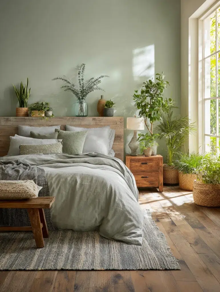 Sage Green Bedroom Ideas: Layer in Eucalyptus and Plant Decor