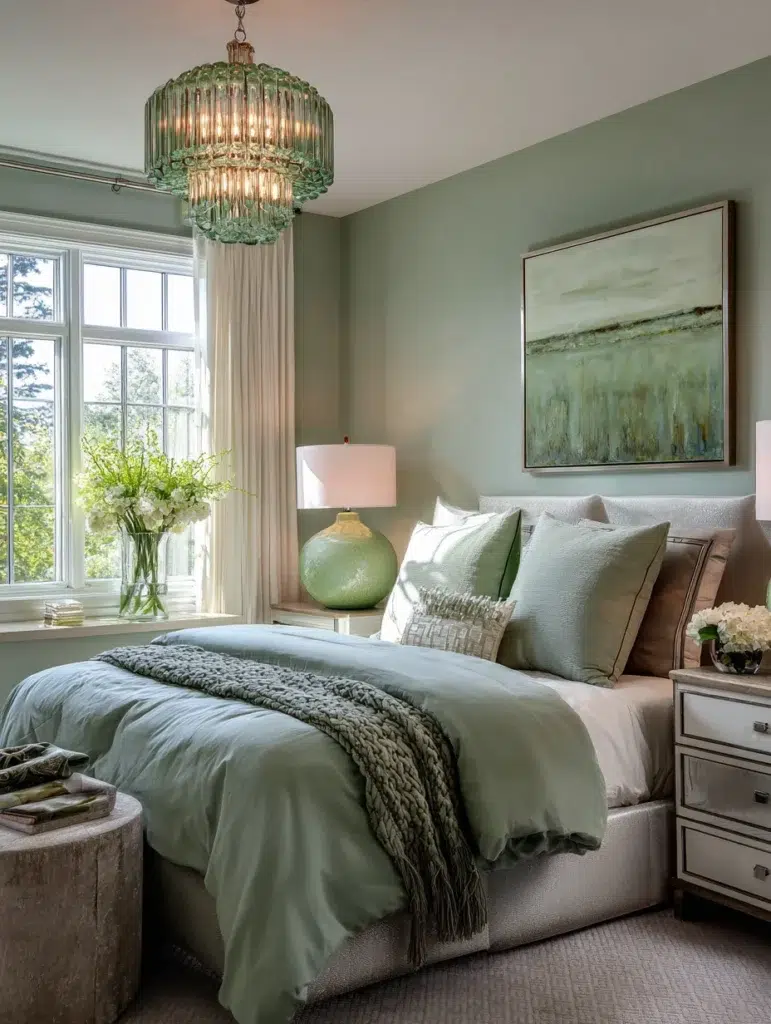 Sage Green Bedroom Ideas: Use Sage Green Lighting Fixtures