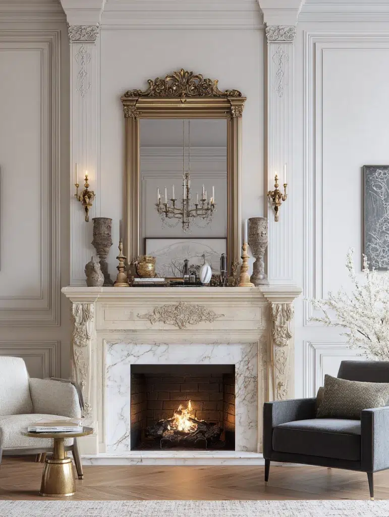 Modern Victorian Living Room Design Ideas: Style a Victorian-Era Fireplace Mantel