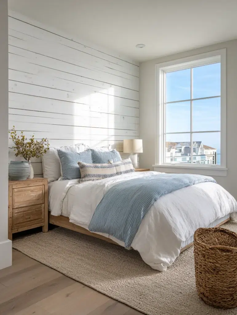 Coastal Bedroom Ideas: Install Shiplap Walls
