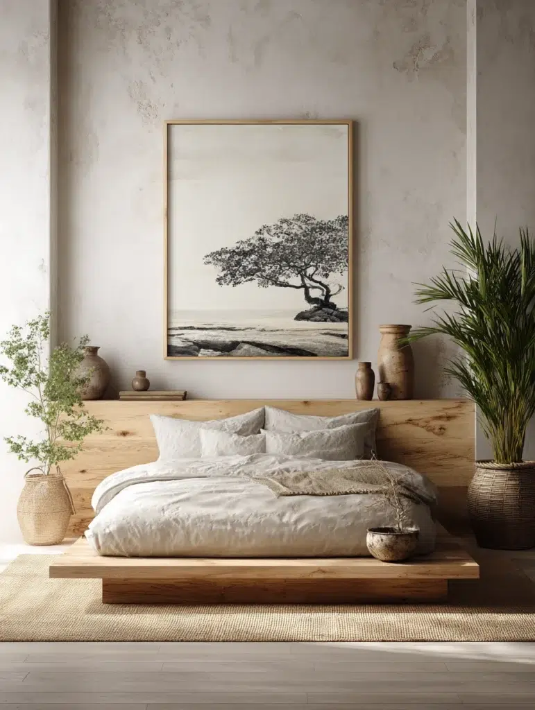 Calming Zen Bedroom Ideas: Display Minimal, Meaningful Art