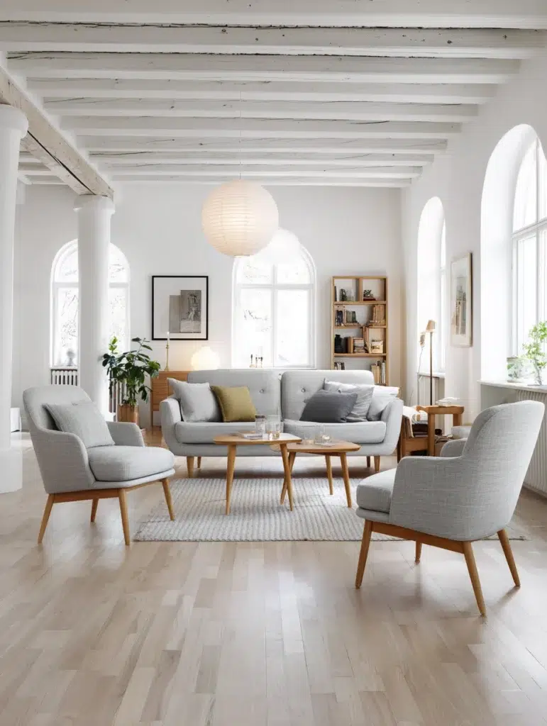 Stunning Swedish Living Room Ideas: Choose Furniture with Exposed Legs