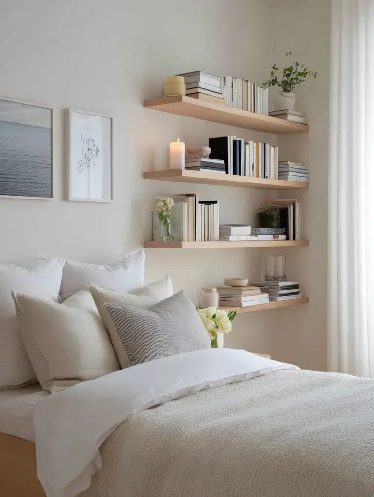 Stunning Swedish Bedroom Ideas: Uncluttered Shelves