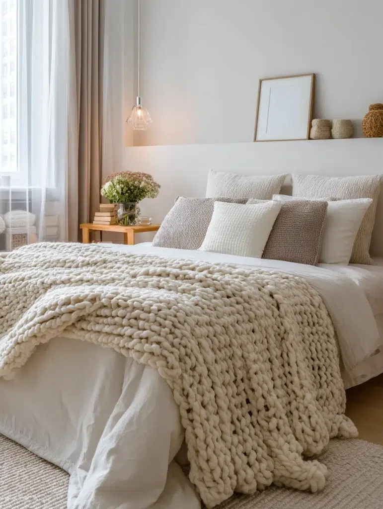 Calming Zen Bedroom Ideas: Add Soft Throw Blankets