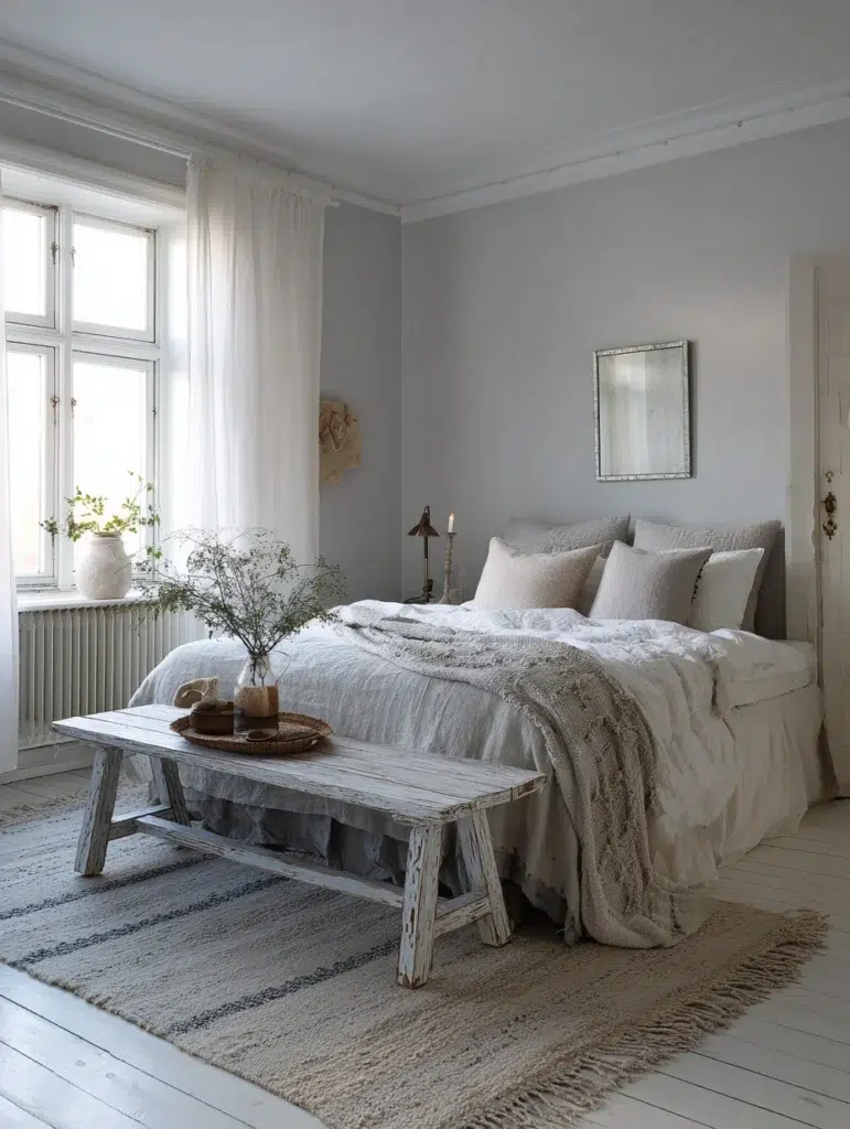 Stunning Swedish Bedroom Ideas: Add a Stylish Bench