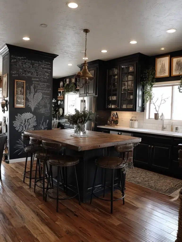 Witchy Kitchen Aesthetic Ideas: Chalkboard Wall or Menu Board