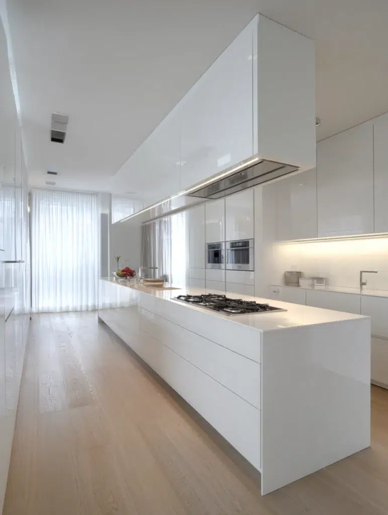 Minimalist Modern Kitchen Ideas: Touch-Latch Cabinet Systems