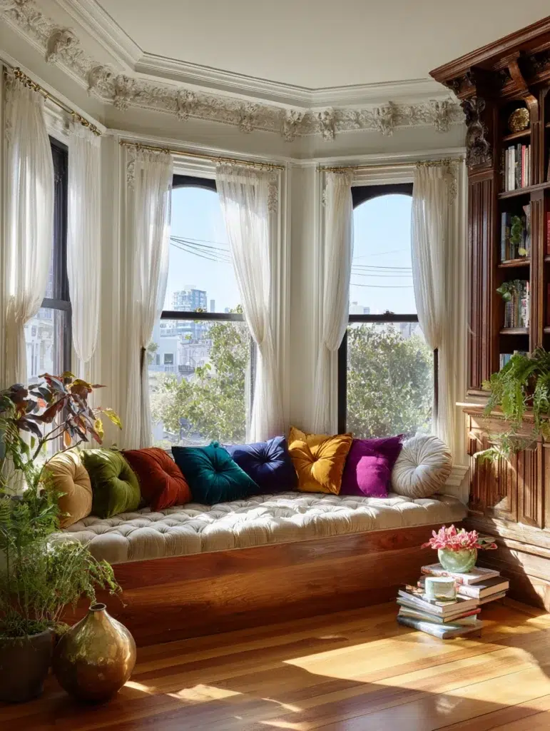 Modern Victorian Living Room Design Ideas: Style a Victorian Bay Window Seat