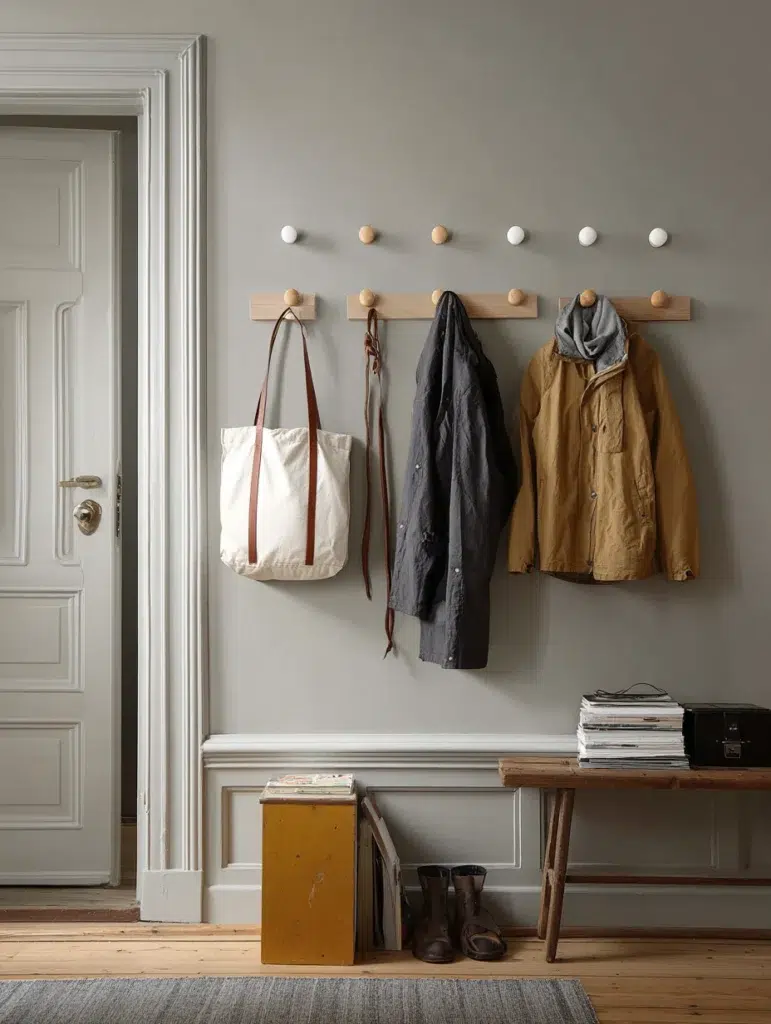 Stunning Swedish Bedroom Ideas: Wall Hooks with Personality