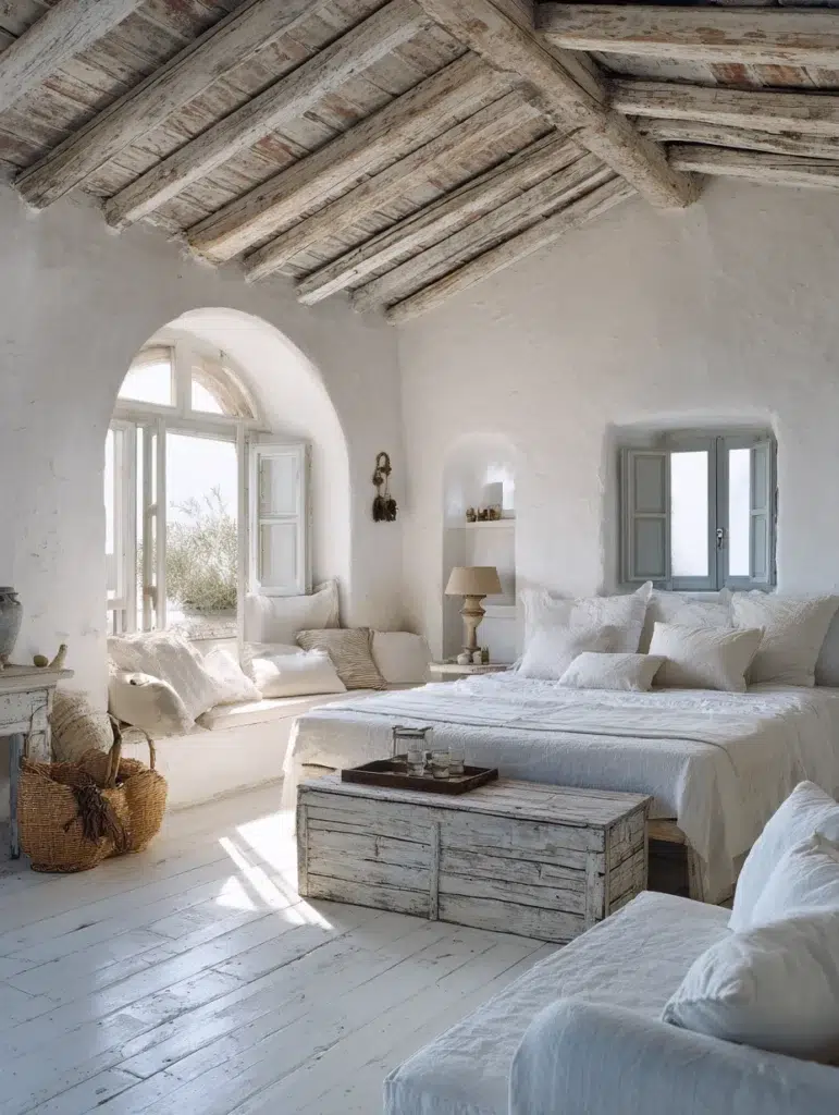 Aesthetic Italian Bedroom Ideas: Whitewashed or Distressed Wood Furniture