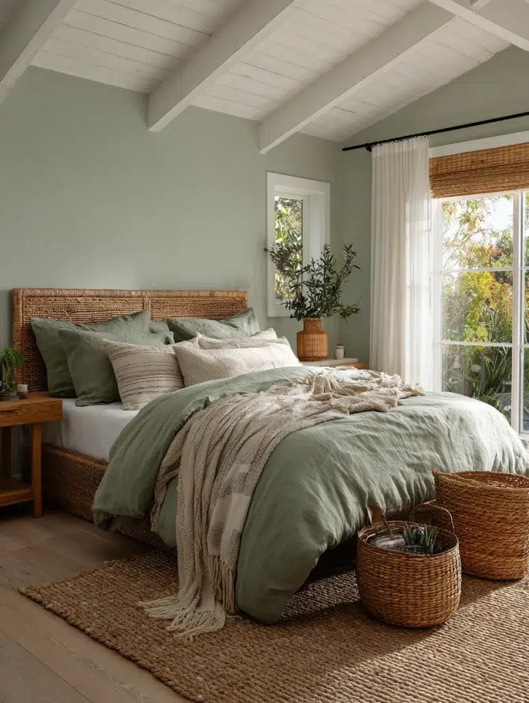 Sage Green Bedroom Ideas: Combine Sage Green With Natural Textures