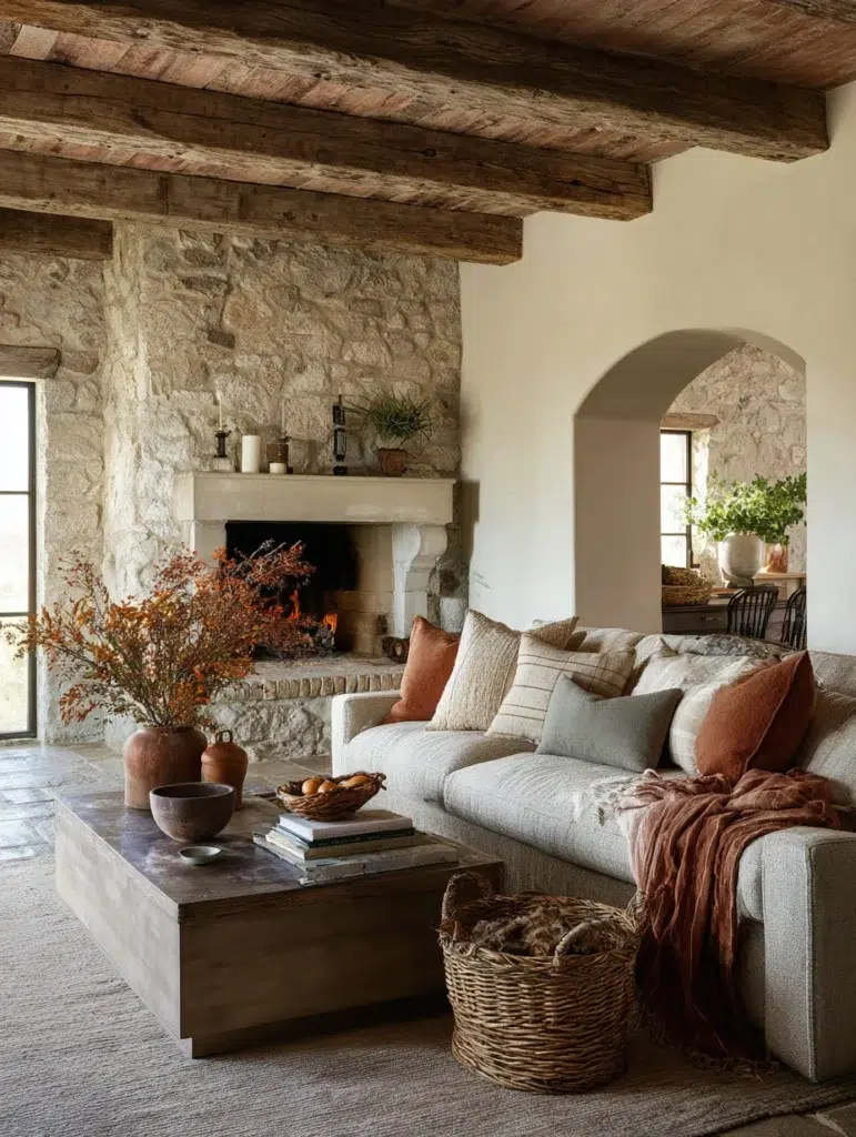 Italian Coffee Table Styling Ideas: Add Textured Throw Pillows Nearby