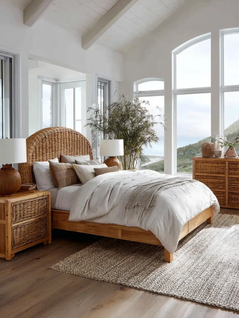 Coastal Bedroom Ideas: Bring in Natural Rattan and Wicker Furniture
