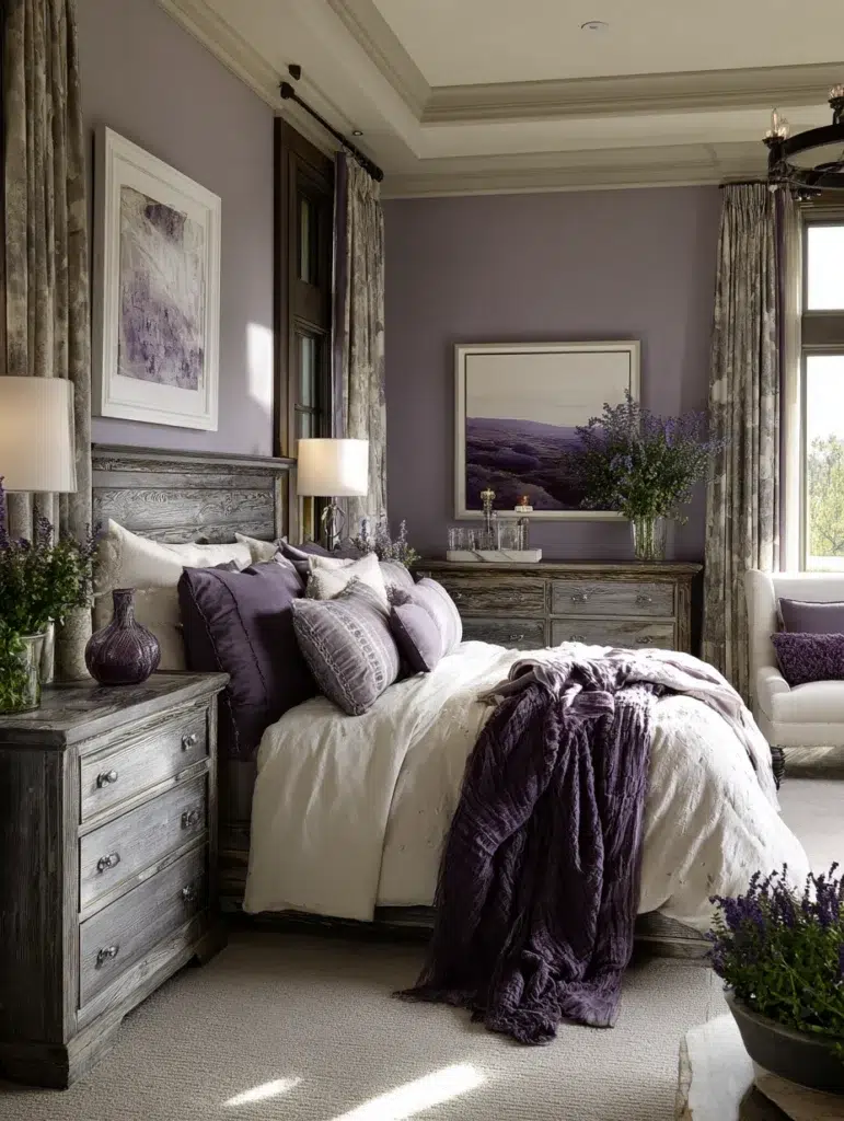 Aesthetic Scottish Bedroom Ideas: Heather Purple Color Palette