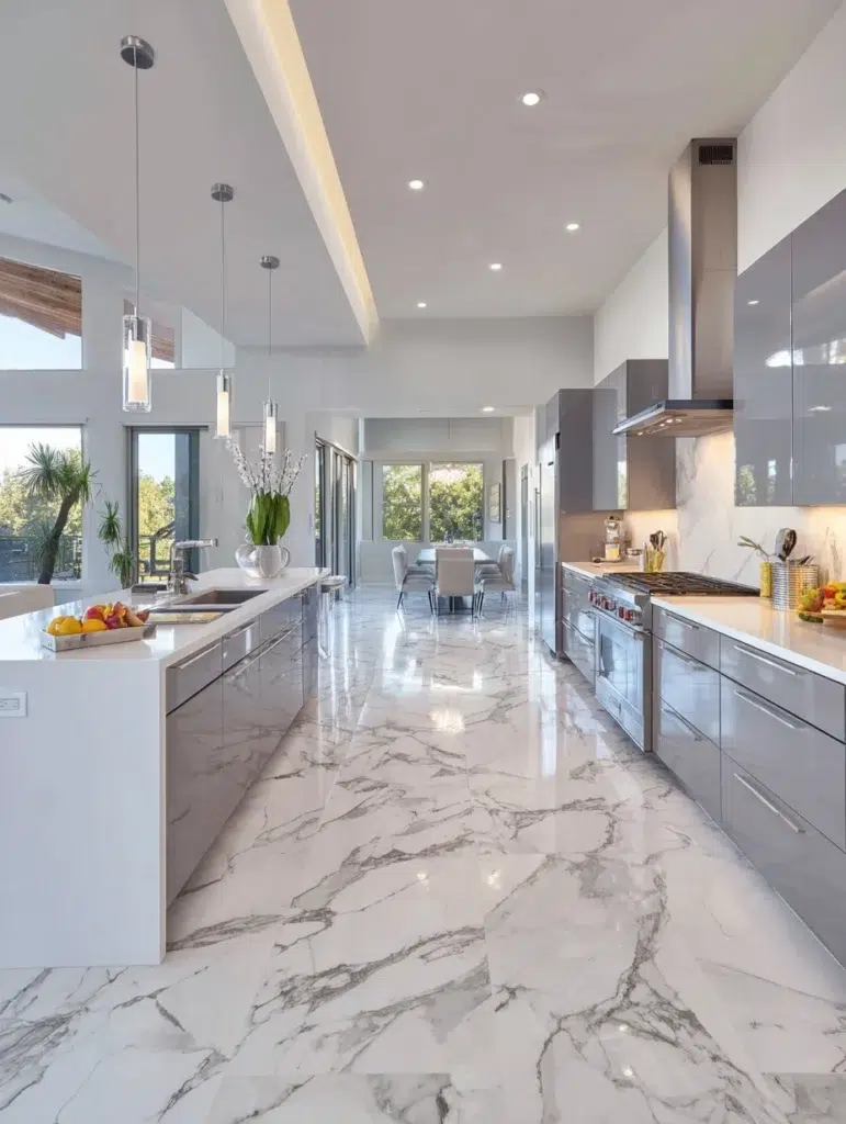Stylish Kitchen Flooring Ideas: Porcelain Tile That Mimics Natural Materials